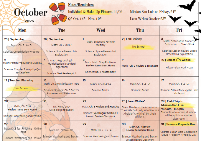 October Calendar